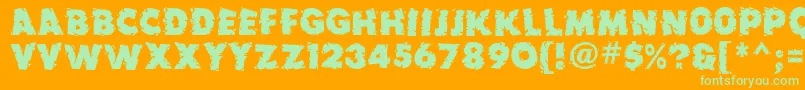 Earthquake ffy Font – Green Fonts on Orange Background