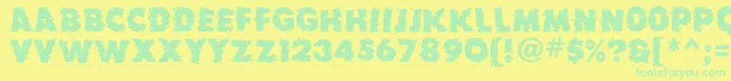 Earthquake ffy Font – Green Fonts on Yellow Background