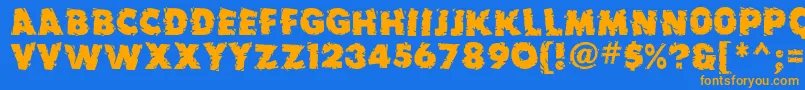 Earthquake ffy Font – Orange Fonts on Blue Background