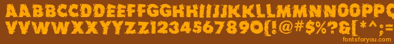 Earthquake ffy Font – Orange Fonts on Brown Background