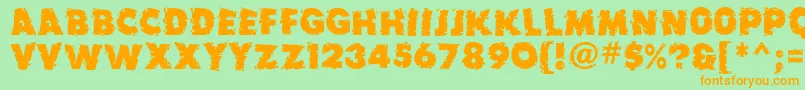 Earthquake ffy Font – Orange Fonts on Green Background