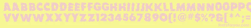 Earthquake ffy Font – Pink Fonts on Yellow Background