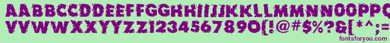 Earthquake ffy Font – Purple Fonts on Green Background