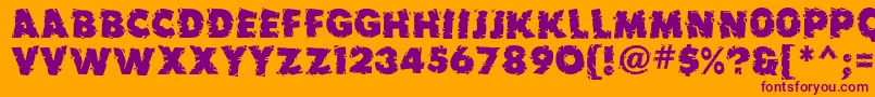 Earthquake ffy-Schriftart – Violette Schriften auf orangefarbenem Hintergrund