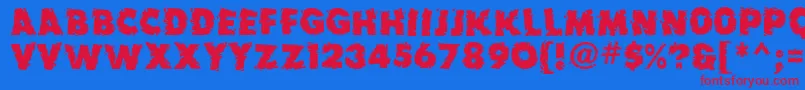 Earthquake ffy Font – Red Fonts on Blue Background