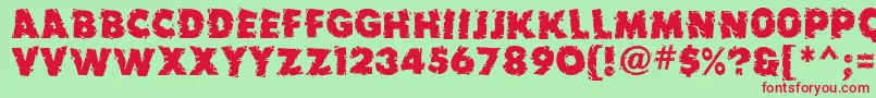 Earthquake ffy Font – Red Fonts on Green Background