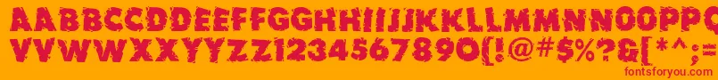 Earthquake ffy Font – Red Fonts on Orange Background
