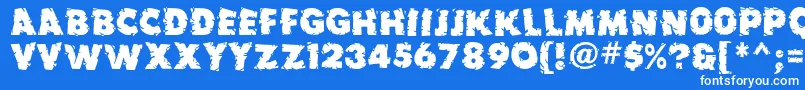 Earthquake ffy Font – White Fonts on Blue Background