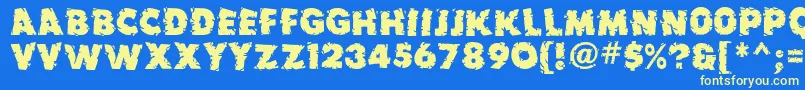 Earthquake ffy Font – Yellow Fonts on Blue Background