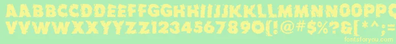 Earthquake ffy Font – Yellow Fonts on Green Background