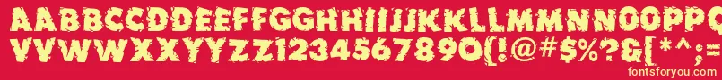 Earthquake ffy Font – Yellow Fonts on Red Background