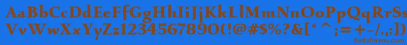 Czcionka KallosItcBold – brązowe czcionki na niebieskim tle