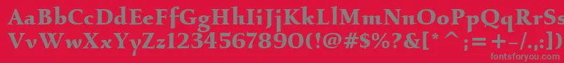 KallosItcBold Font – Gray Fonts on Red Background