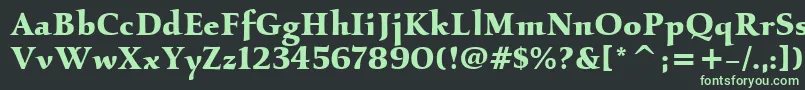 KallosItcBold Font – Green Fonts on Black Background