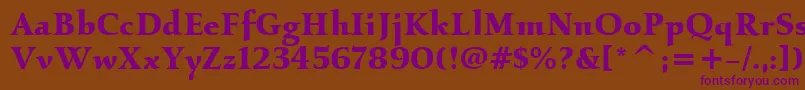 KallosItcBold Font – Purple Fonts on Brown Background