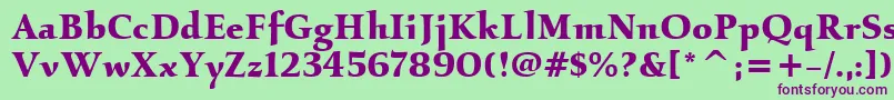 KallosItcBold Font – Purple Fonts on Green Background