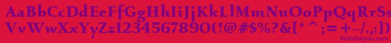 KallosItcBold Font – Purple Fonts on Red Background