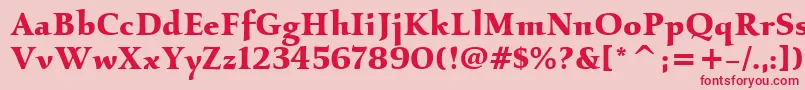 KallosItcBold Font – Red Fonts on Pink Background