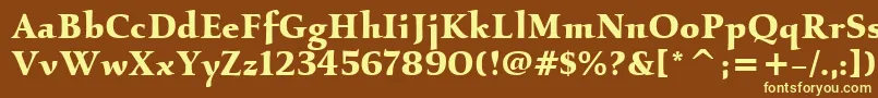 KallosItcBold Font – Yellow Fonts on Brown Background