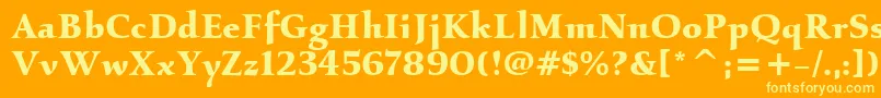 フォントKallosItcBold – オレンジの背景に黄色の文字