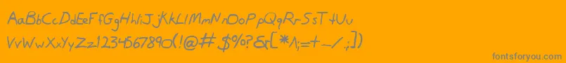 Danv2b-Schriftart – Graue Schriften auf orangefarbenem Hintergrund