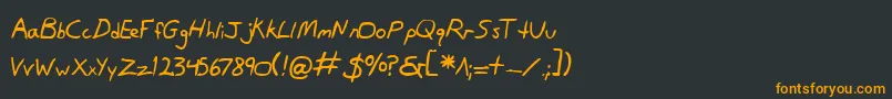 フォントDanv2b – 黒い背景にオレンジの文字