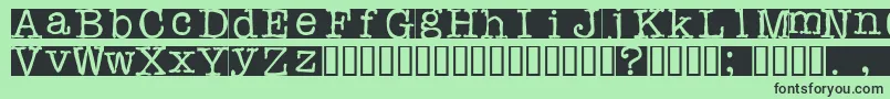 Fonte Rubberstamp – fontes pretas em um fundo verde