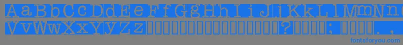 Fonte Rubberstamp – fontes azuis em um fundo cinza