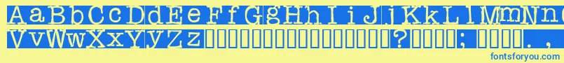 Rubberstamp Font – Blue Fonts on Yellow Background