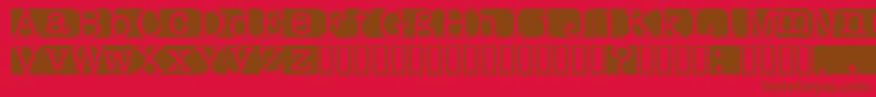 fuente Rubberstamp – Fuentes Marrones Sobre Fondo Rojo