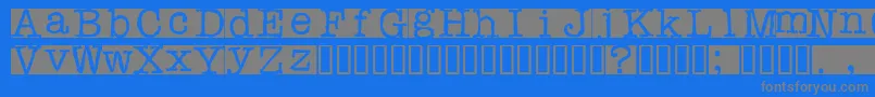 Saiba mais sobre a fonte Rubberstamp Fonte Rubberstamp – fontes cinzas em um fundo azul