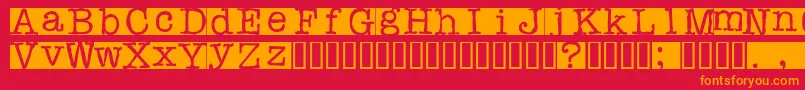 Rubberstamp Font – Orange Fonts on Red Background