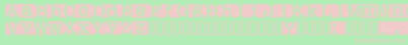 Rubberstamp Font – Pink Fonts on Green Background