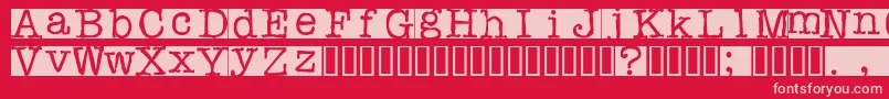 Fonte Rubberstamp – fontes rosa em um fundo vermelho