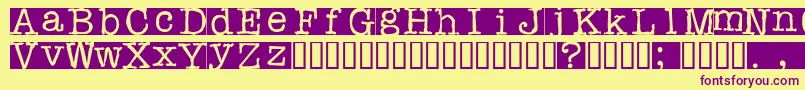 Rubberstamp Font – Purple Fonts on Yellow Background