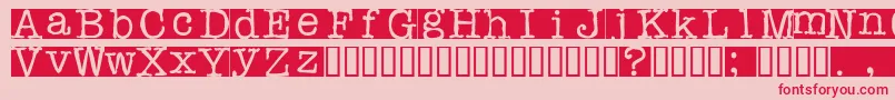 フォントRubberstamp – ピンクの背景に赤い文字