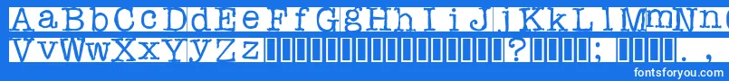 Rubberstamp Font – White Fonts on Blue Background