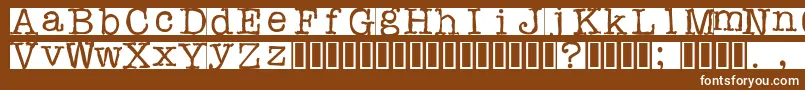 Rubberstamp-Schriftart – Weiße Schriften auf braunem Hintergrund