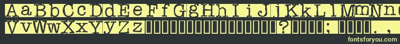 Rubberstamp-Schriftart – Gelbe Schriften auf schwarzem Hintergrund