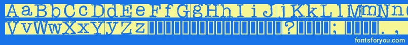 Rubberstamp Font – Yellow Fonts on Blue Background