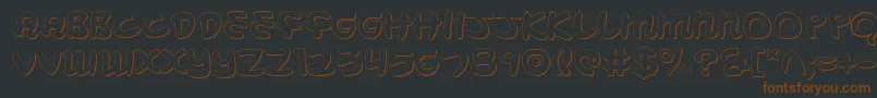 Шрифт Mbeans3D – коричневые шрифты на чёрном фоне