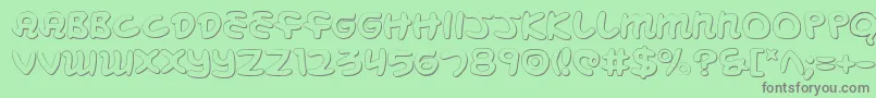 フォントMbeans3D – 緑の背景に灰色の文字