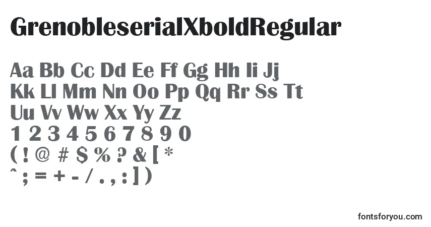 Czcionka GrenobleserialXboldRegular – alfabet, cyfry, specjalne znaki