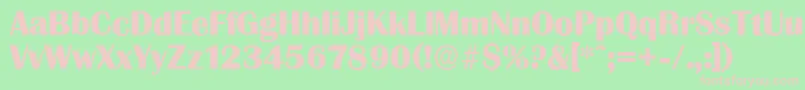 GrenobleserialXboldRegular Font – Pink Fonts on Green Background