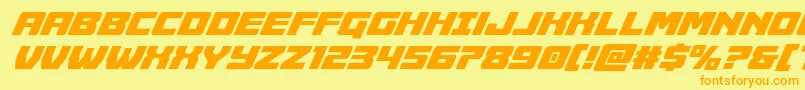 Cruiserfortresscondital-Schriftart – Orangefarbene Schriften auf gelbem Hintergrund