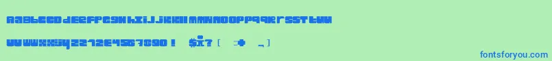 Blckster-Schriftart – Blaue Schriften auf grünem Hintergrund