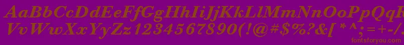 BodoniSixItcBoldItalic Font – Brown Fonts on Purple Background