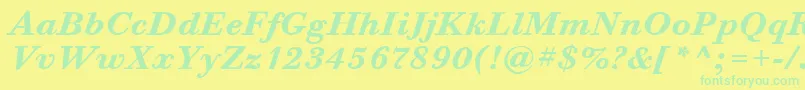 Police BodoniSixItcBoldItalic – polices vertes sur fond jaune