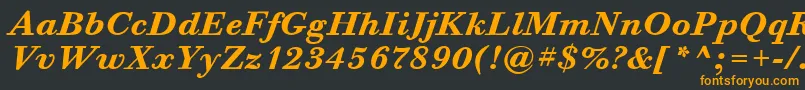 フォントBodoniSixItcBoldItalic – 黒い背景にオレンジの文字