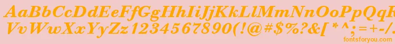 BodoniSixItcBoldItalic Font – Orange Fonts on Pink Background